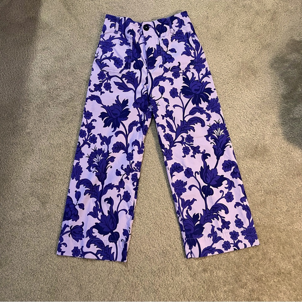 Maeve colette cropped wide-leg purple motif 25P